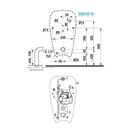 JIKA H8430700000001 - Писоар GOLEM вътрешен водовход, заден отвод керамика/бял