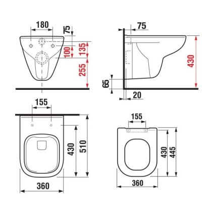JIKA H8666140000001 - Подвесен WC DEEP керамика/бял + тоалетна седалка SoftClose DEEP дуропласт/бял