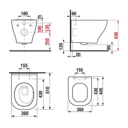 JIKA H8666180000001 - Подвесна тоалетна чиния DEEP, керамика/бяла + Тоалетна седалка SoftClose DEEP, дуропласт/бяла