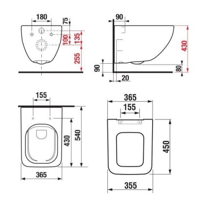 JIKA H8669540000001 - Подвесно WC PURE керамика/бяла + тоалетна седалка SoftClose PURE дюропласт/бяла