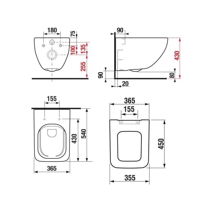 JIKA H8669540000001 - Подвесно WC PURE керамика/бяла + тоалетна седалка SoftClose PURE дюропласт/бяла