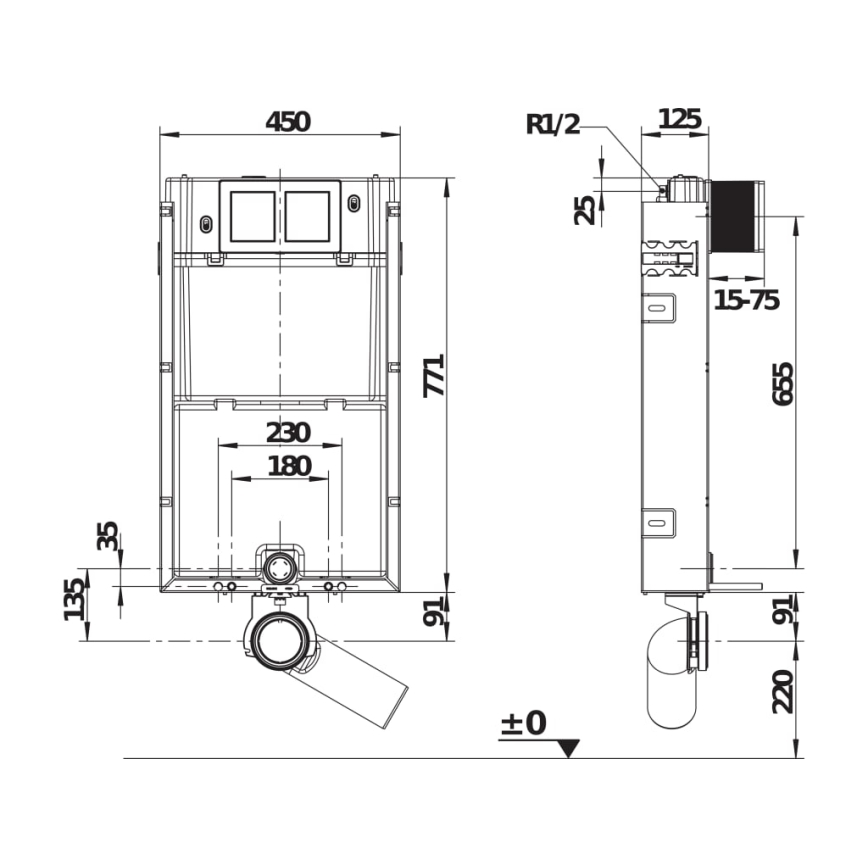 JIKA H8956510000001 - Вграден модул за висяща тоалетна чиния