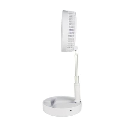 JOHNSON - Акумулаторен настолен вентилатор GIRAFFA 5W/3,7V 1200 mAh диаметър 20 см бял