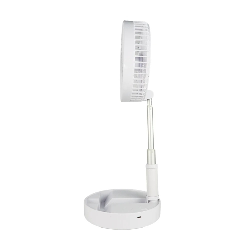 JOHNSON - Акумулаторен настолен вентилатор GIRAFFA 5W/3,7V 1200 mAh диаметър 20 см бял