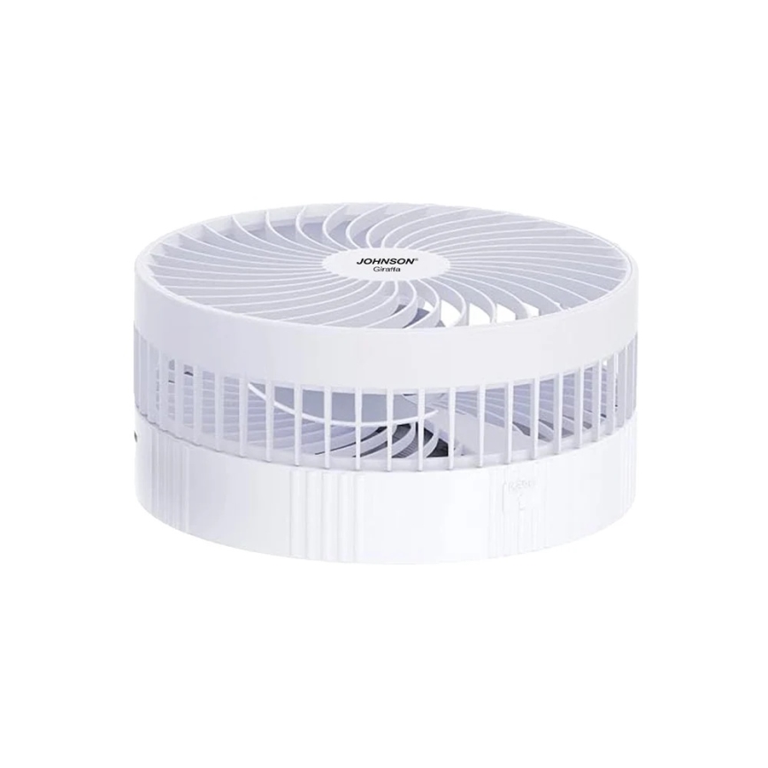 JOHNSON - Акумулаторен настолен вентилатор GIRAFFA 5W/3,7V 1200 mAh диаметър 20 см бял