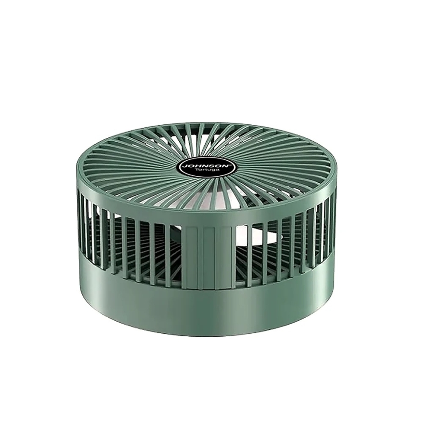 JOHNSON - Акумулаторен настолен вентилатор TORTUGA 5W/3,7V 1200 mAh Ø 16,5 см зелен