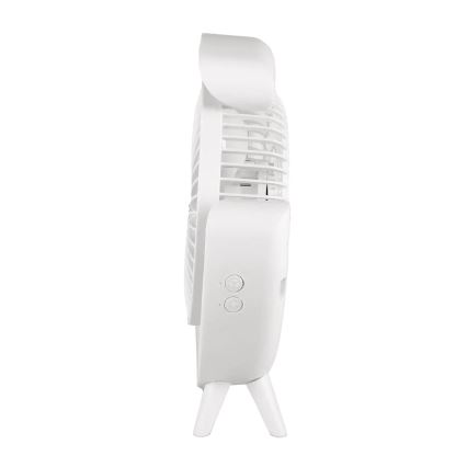 JOHNSON - LED RGB презареждаем настолен вентилатор многоцветен LED/5W/3,7V 1200 mAh пр. 14 см бял