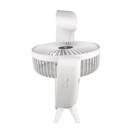 JOHNSON - LED RGB презареждаем настолен вентилатор многоцветен LED/5W/3,7V 1200 mAh пр. 14 см бял