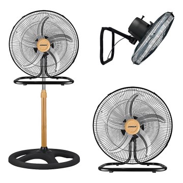 JOHNSON - Стоящ вентилатор 3 в 1 WOOD 80W/230V 130 см черен/бежов