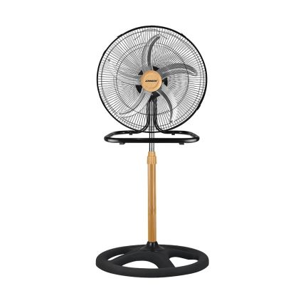 JOHNSON - Стоящ вентилатор 3 в 1 WOOD 80W/230V 130 см черен/бежов