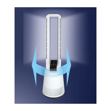 JOHNSON - Вентилатор с въздушен пречиствател и HEPA филтър ARIA PURA 90W/230V бял + дистанционно управление