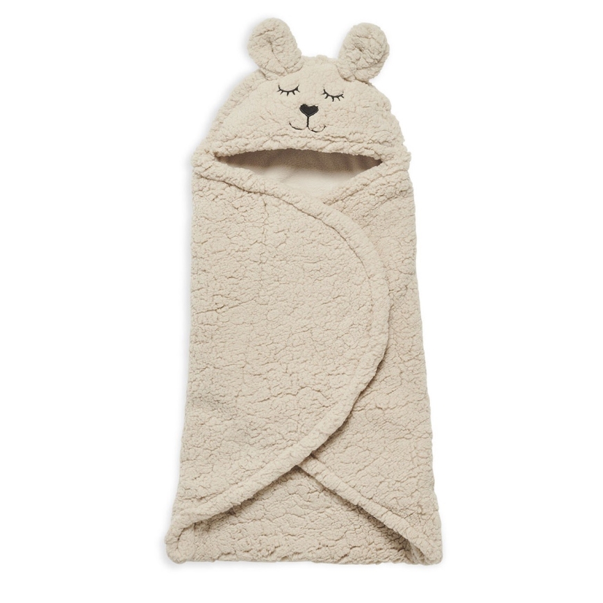 Jollein - Одеяло за повиване fleece Bunny 100x105 см нуга