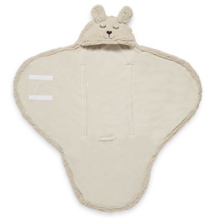 Jollein - Одеяло за повиване fleece Bunny 100x105 см нуга
