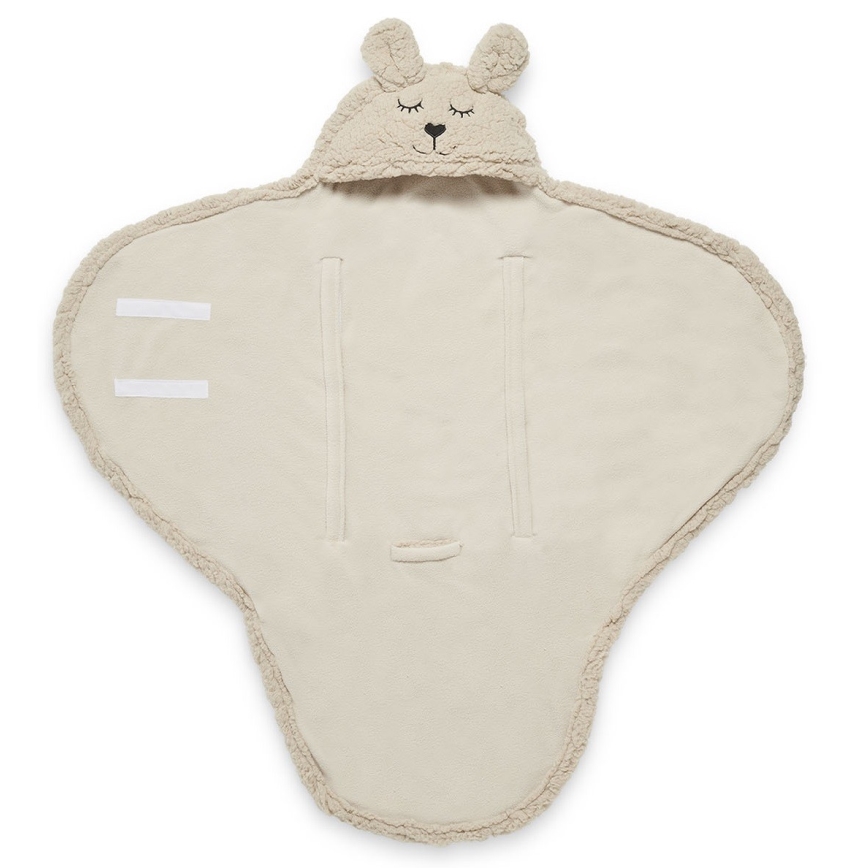 Jollein - Одеяло за повиване fleece Bunny 100x105 см нуга