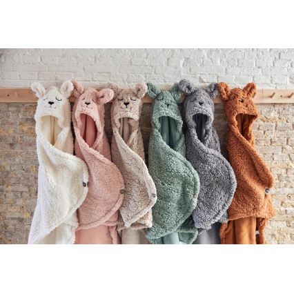 Jollein - Одеяло за повиване fleece Bunny 100x105 см пепеливо зелен