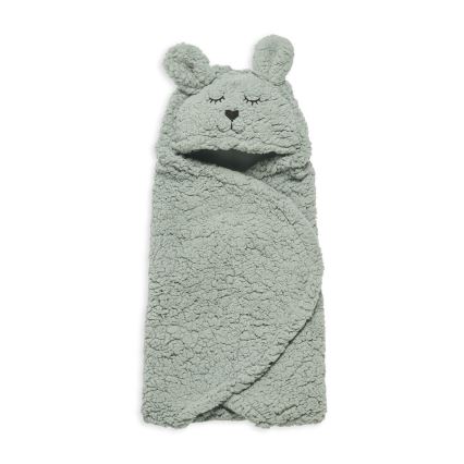 Jollein - Одеяло за повиване fleece Bunny 100x105 см пепеливо зелен
