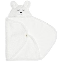 Jollein - Одеяло за повиване fleece Bunny 100x105 см снежнобял