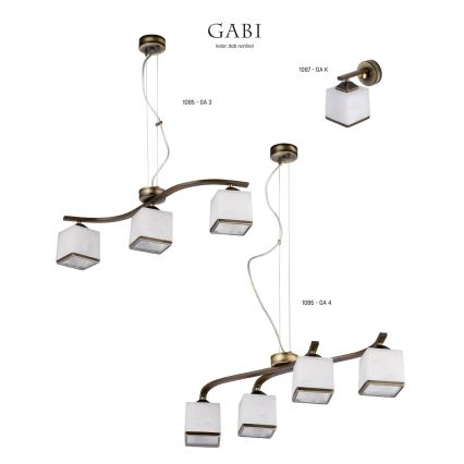 Jupiter 1085 - GA3 - Висящ полилей GABI 3xE27/40W/230V