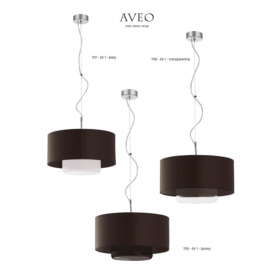 JUPITER 1118-AV1 - Висящи лампи AVEO 1xE27/60W венге стъкло