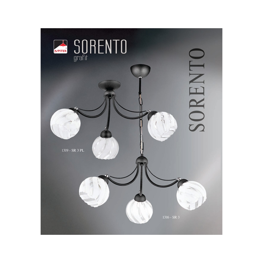 JUPITER 1316-SR3 - Висящи лампи SORENTO 3xE27/60W
