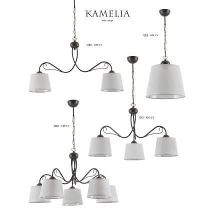 Jupiter 1362 - KM 5 V - Полилей с верига KAMELIA 5xE27/60W/230V