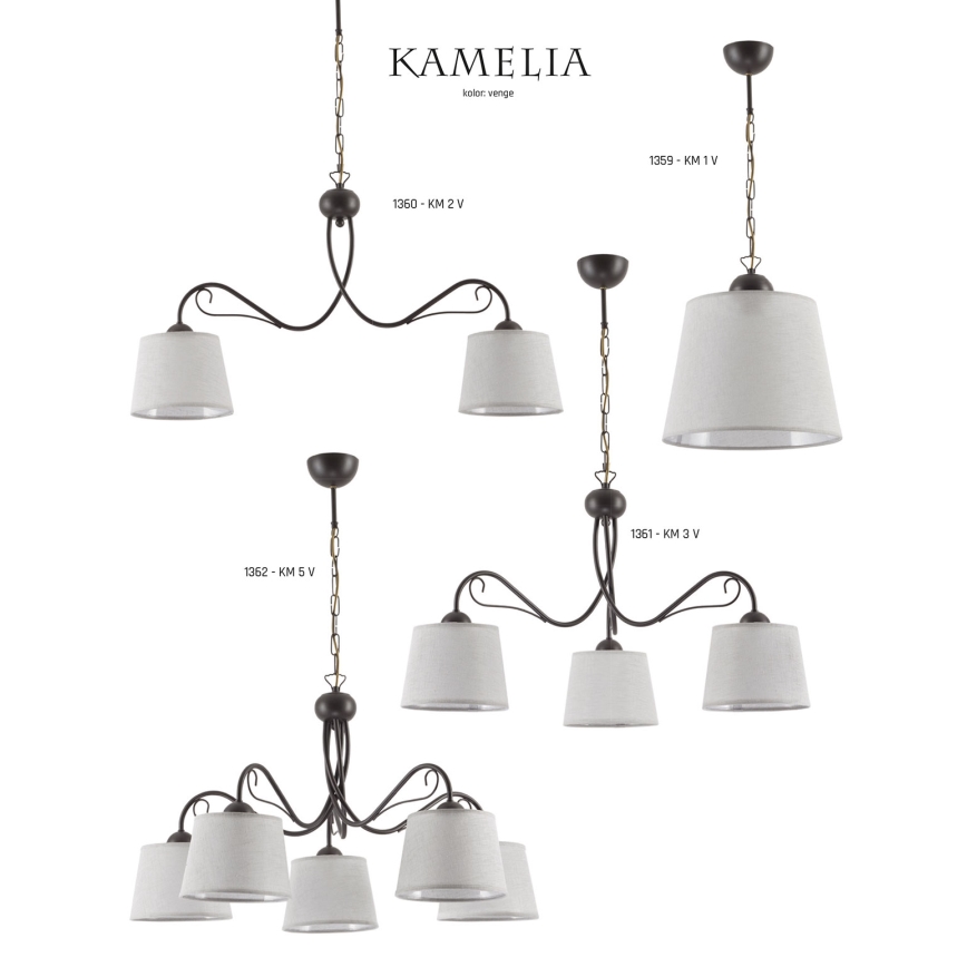 Jupiter 1362 - KM 5 V - Полилей с верига KAMELIA 5xE27/60W/230V