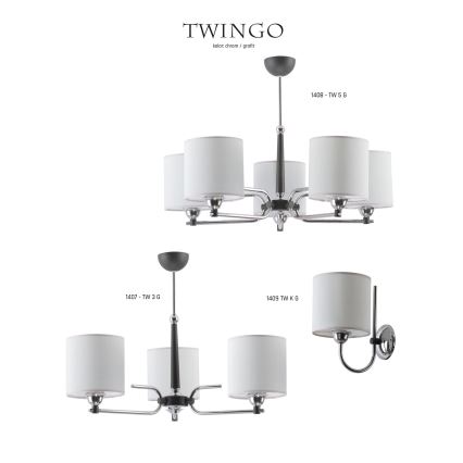 Jupiter 1407 - TW 3 G - Полилей на пръчка TWINGO 3xE27/60W/230V