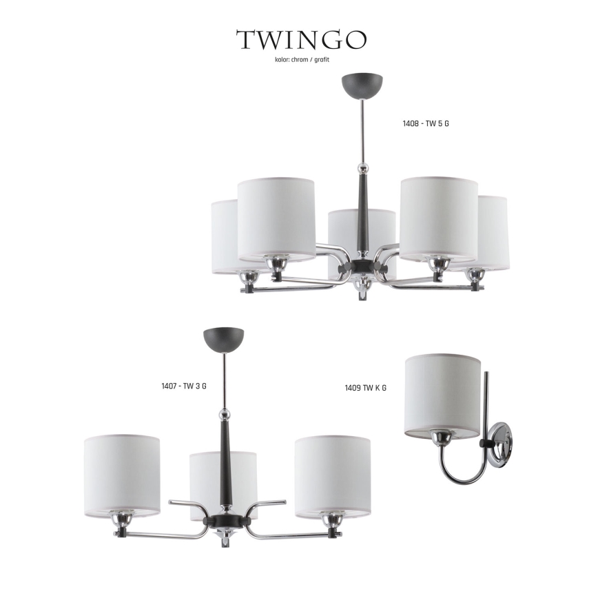 Jupiter 1408 - TW 5 G - Полилей на пръчка TWINGO 5xE27/60W/230V
