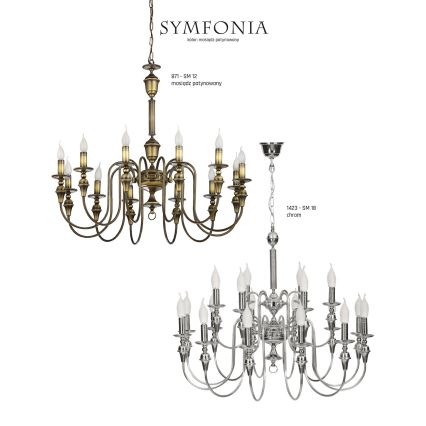 Jupiter 1423 - Полилей на въже, кабел SYMFONIA 12xE14/40W/230V