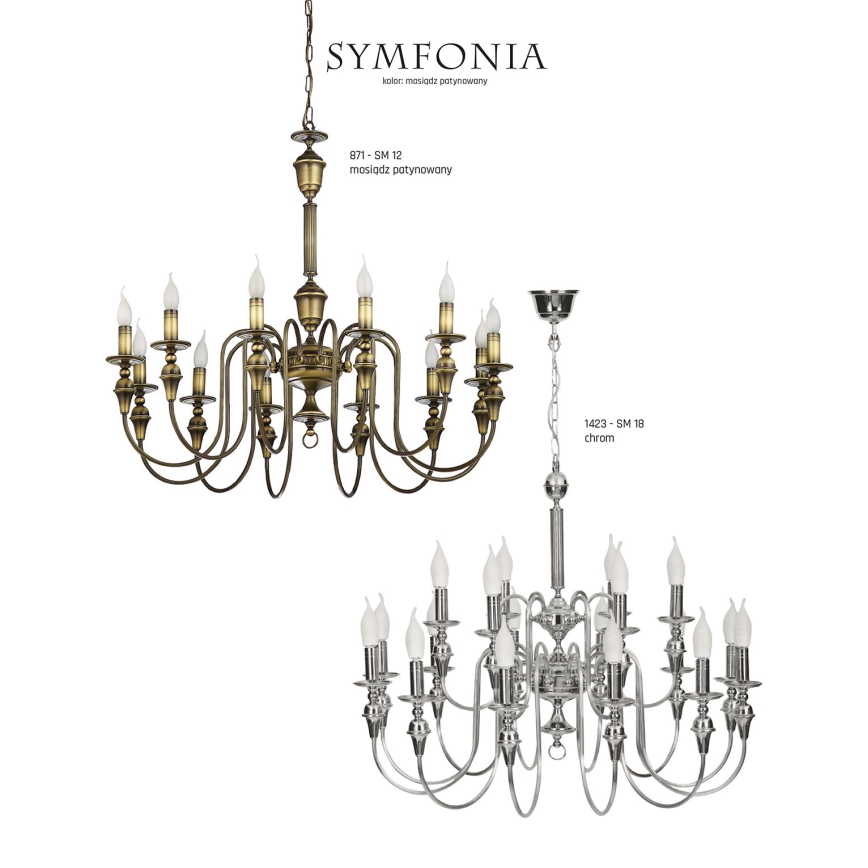 Jupiter 1423 - Полилей на въже, кабел SYMFONIA 12xE14/40W/230V