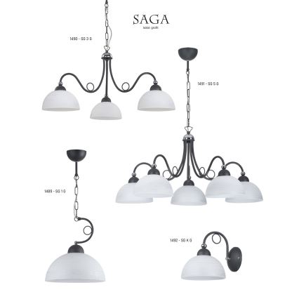Jupiter 1489 - Полилей на верижка SAGA 1xE27/60W/230V