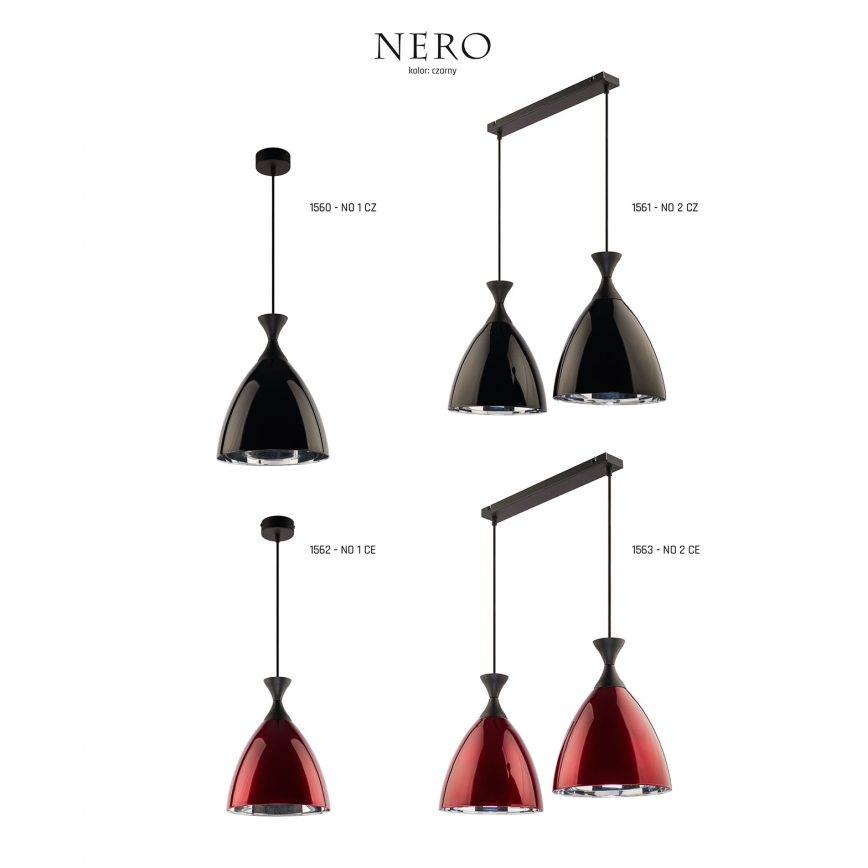 Jupiter 1562 - NO 1 CZE - Висяща лампа NERO E27/60W