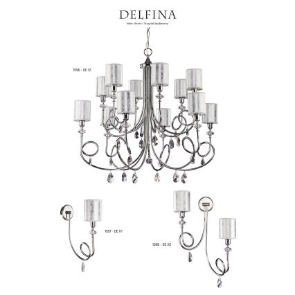 Jupiter 1596 - DE 12 CH - Кристален полилей DELFINA 12xE14/40W