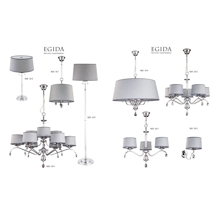 Jupiter 1604 - EG 5 CH - Кристален Полилей EGIDA 5xE27/60W