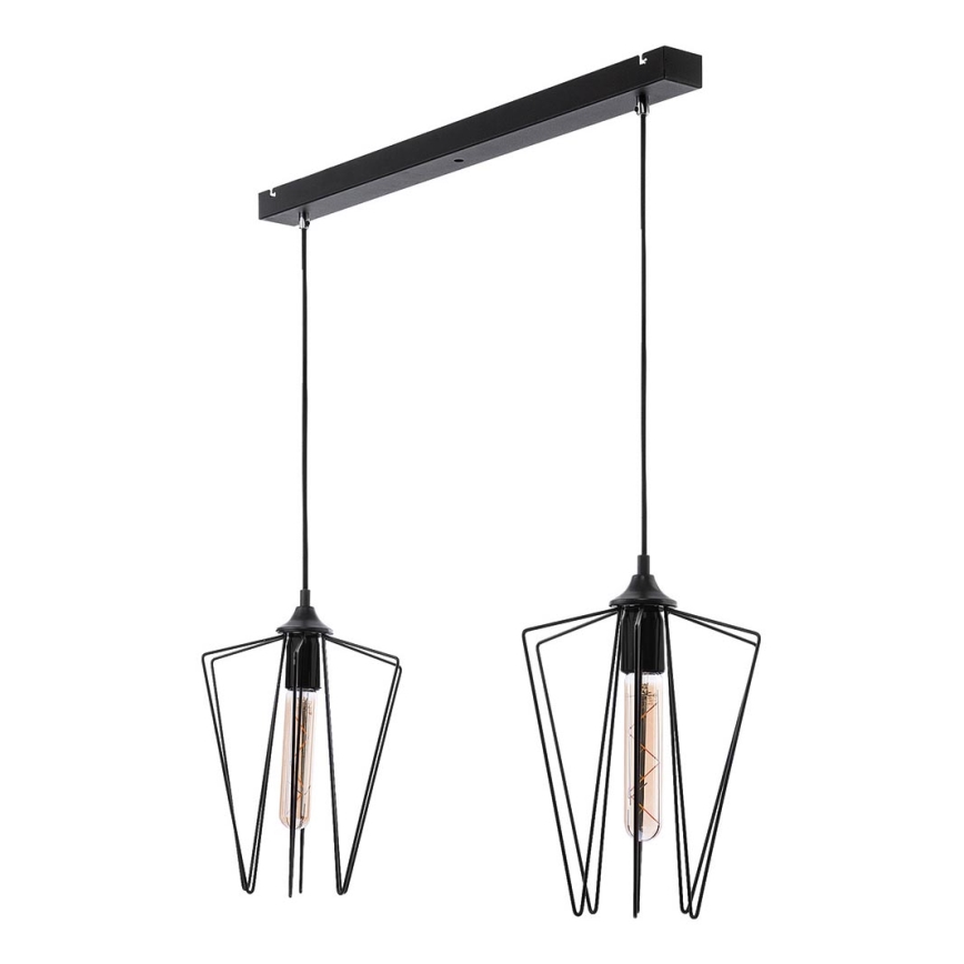 Jupiter 1643 - Висящ полилей SAO 2xE27/60W/230V черен