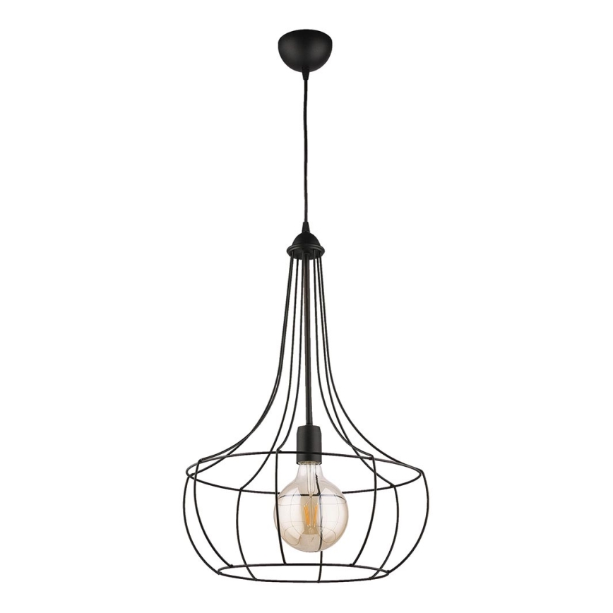 Jupiter 1653 - Полилей на въже FOX 1xE27/60W/230V черна