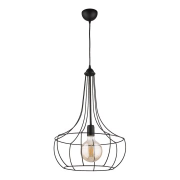 Jupiter 1653 - Полилей на въже FOX 1xE27/60W/230V черна