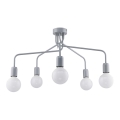 Jupiter 1675 - Полилей на пръчка OLAF 5xE27/60W/230V сива
