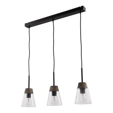 Jupiter 1682 - Полилей на въже DOMINO 3xE27/60W/230V прозрачен