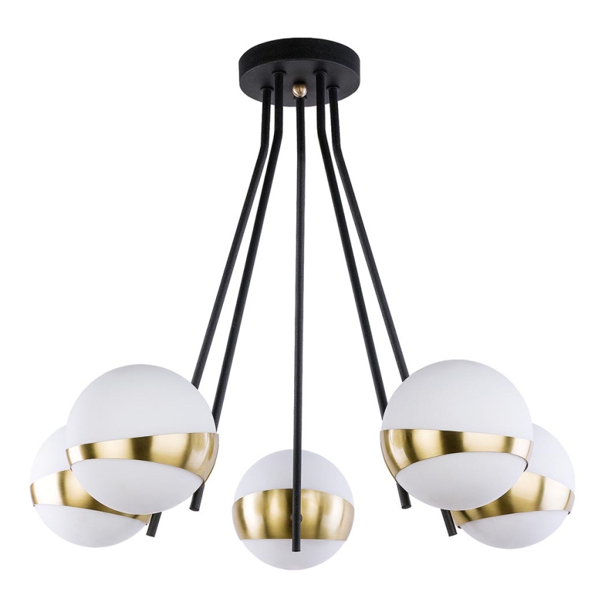 Jupiter 1710 - Висящ полилей ELFA 5xE14/40W/230V месинг