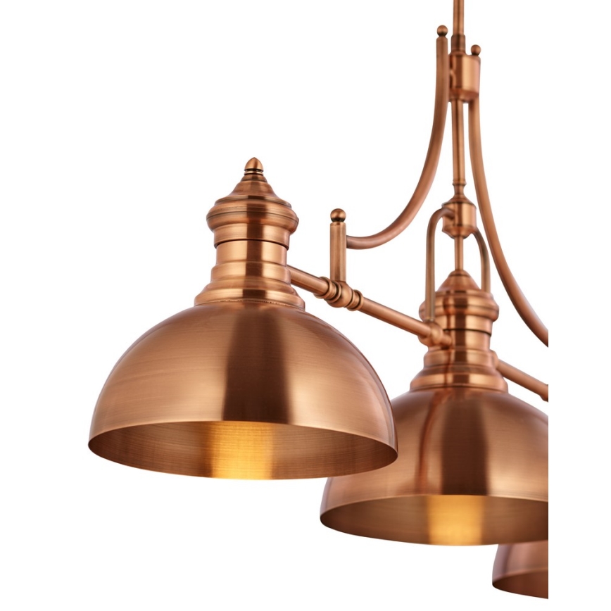 Jupiter 1791 - PT3 - Полилей на тръба PLATINO 3xE27/60W/230V меден