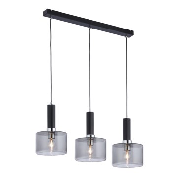 Jupiter 1860 - VA3 - Полилей на въже VANES 3xE27/60W/230V сребърна/черна