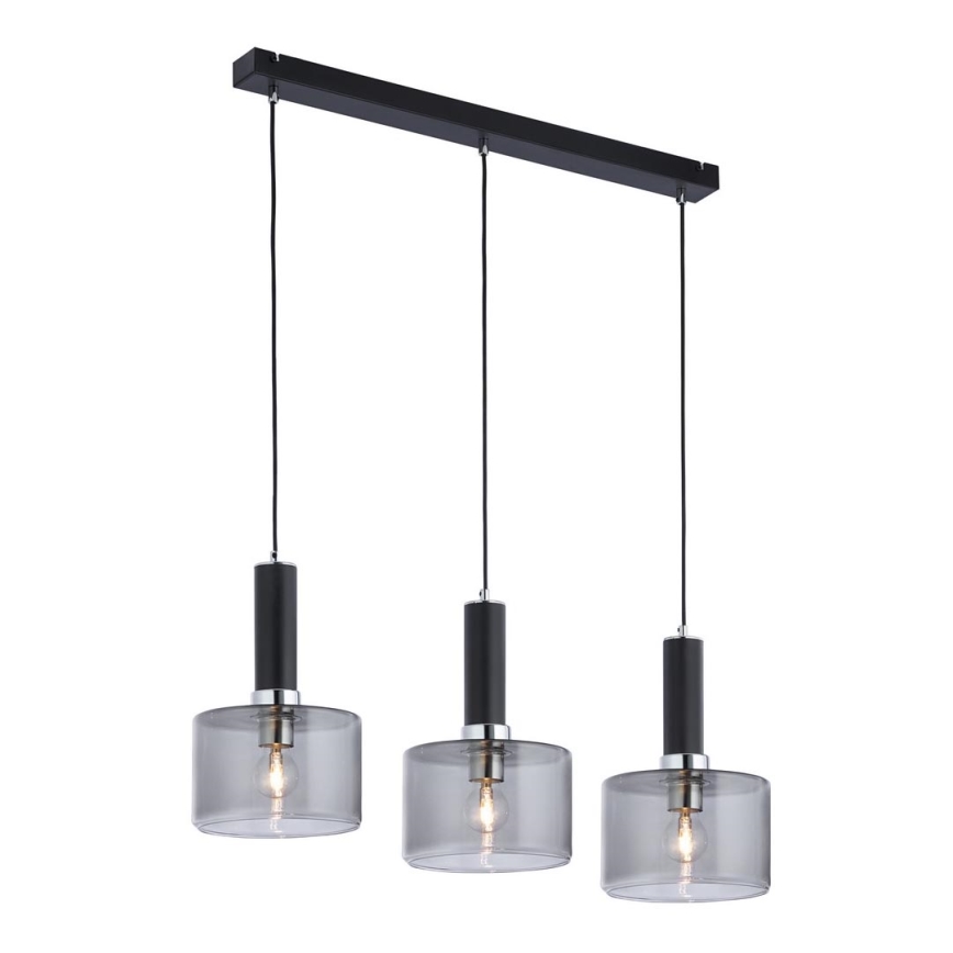 Jupiter 1860 - VA3 - Полилей на въже VANES 3xE27/60W/230V сребърна/черна