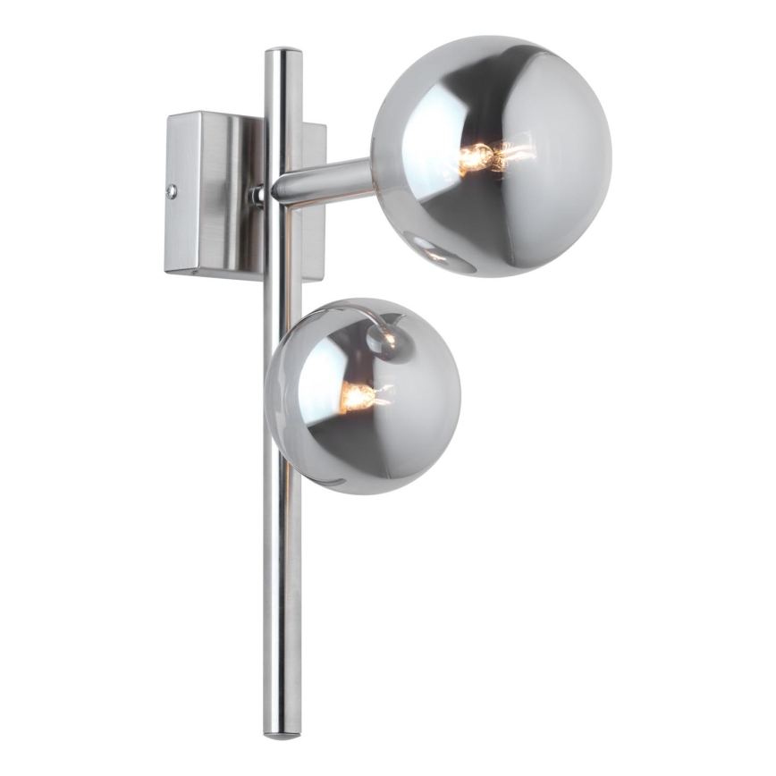 Jupiter 1903 - Стенно осветително тяло NEPTUN 2xG9/14W/230V матов хром/пушечно сиво