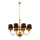 Jupiter 1952 - Висящ полилей BATUMI 8xE27/40W/230V черен/месинг