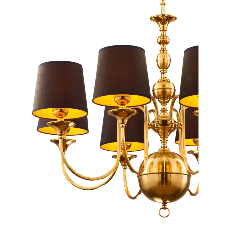 Jupiter 1952 - Висящ полилей BATUMI 8xE27/40W/230V черен/месинг