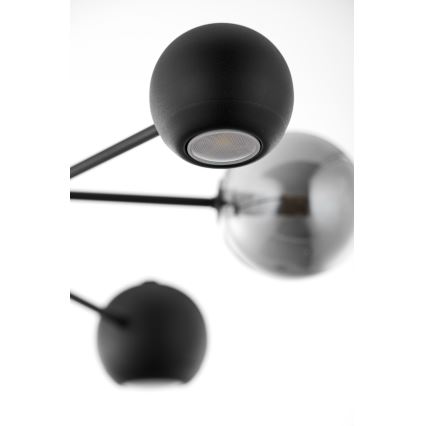 Jupiter 1974 - Висящ полилей MOKA 3xGU10/10W/230V + 3xG9/10W/230V черен/лъскав хром