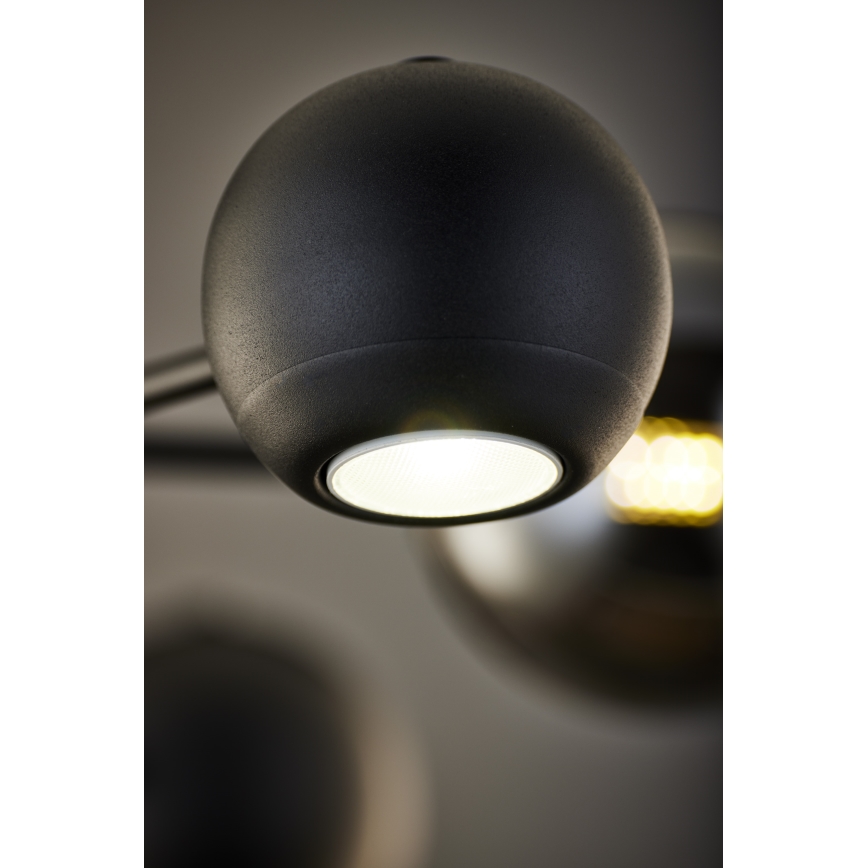 Jupiter 1974 - Висящ полилей MOKA 3xGU10/10W/230V + 3xG9/10W/230V черен/лъскав хром