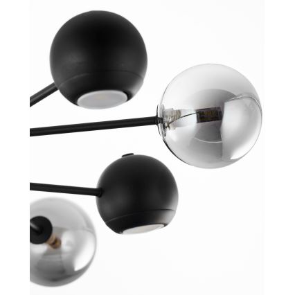 Jupiter 1975 - Висящ полилей MOKA 4xGU10/10W/230V + 4xG9/10W/230V черен/лъскав хром