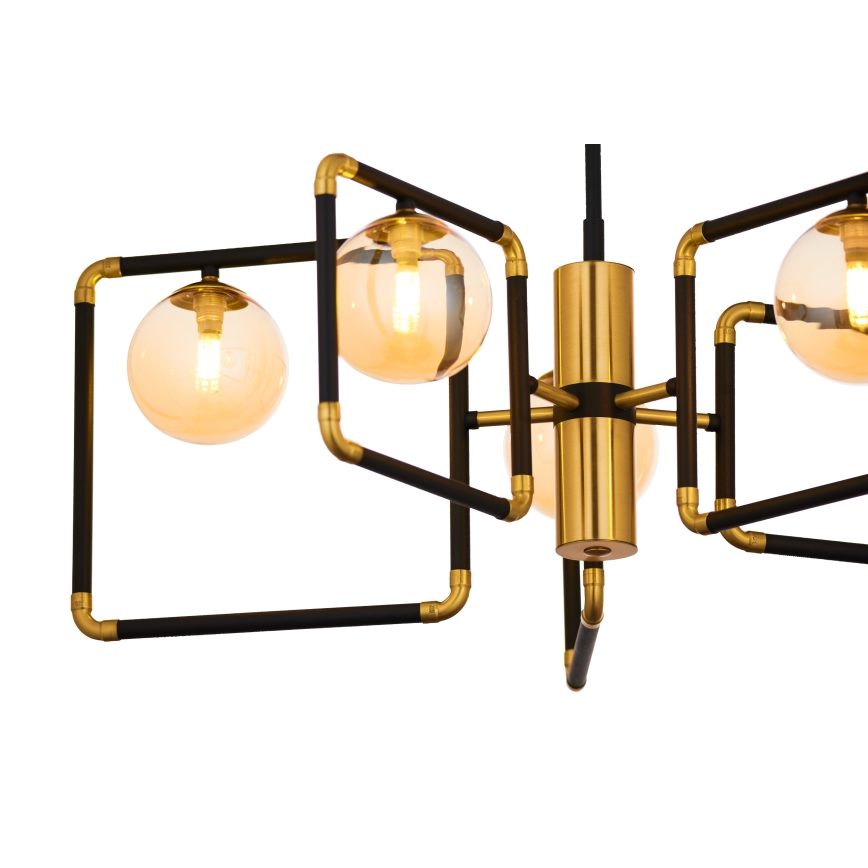 Jupiter 1984 - Висящ полилей IBRA 5xG9/10W/230V черен/златист/бежов